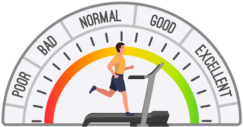 man running on treadmill doing exercise active vector image