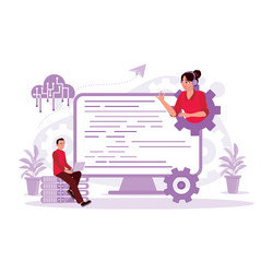 programmers develop website programming vector image