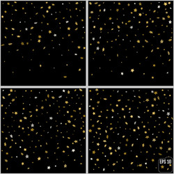 set of abstract pattern random falling gold vector image