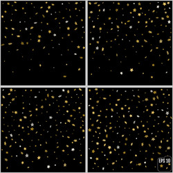 set of abstract pattern random falling gold vector