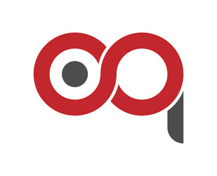 stylized lowercase letters o and p are linked vector image