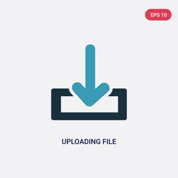 two color uploading file icon from user interface vector image