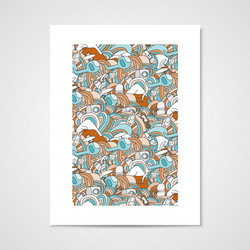 abstract doodle pattern with objects for ski vector image