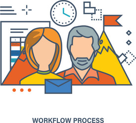 concept of workflow process and teamwork vector