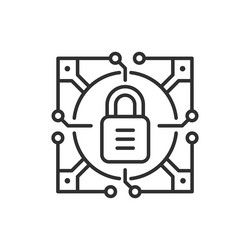cyber security icon symbol padlock for secure app vector image