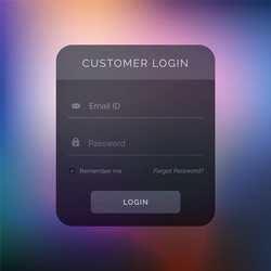dark user interface design for login template vector image