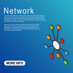 hub isometric network icon connect structure vector image