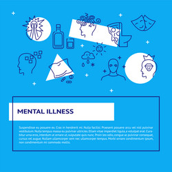 mental illness banner in line style with place vector