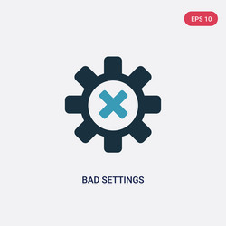 two color bad settings icon from user interface vector image