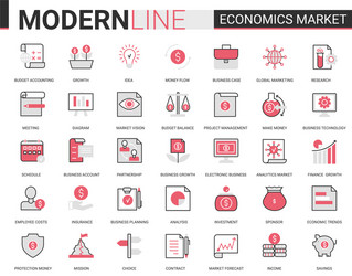 Economics stock market flat line icon vector