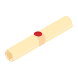 rolled paper scroll with seal diploma certificate vector