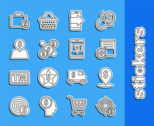 set line target with dollar symbol cash location vector image
