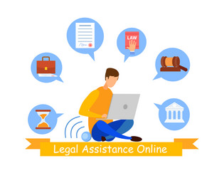 Legal advisor online service web banner template vector