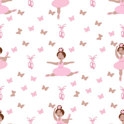 Seamless pattern with images ballerinas vector