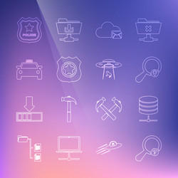 set line unknown search server data web hosting vector image