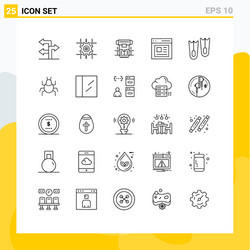 25 universal lines set for web and mobile vector image