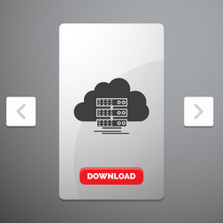cloud storage computing data flow glyph icon vector image