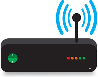 Router modem connection with shadow vector