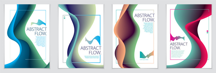 abstract flow fluid shape backgrounds set a4 vector image