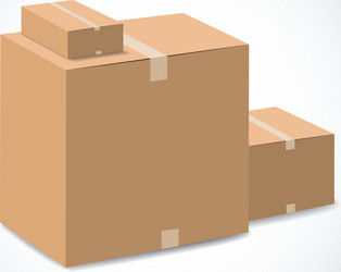 Brown Cardboard Boxes Vector Image