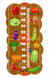 kids height chart vegetables sport fitness center vector