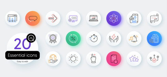 simple set of touchscreen gesture save planet vector image