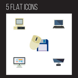 flat icon computer set of mouse vector image