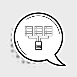 line server data web hosting icon isolated vector image