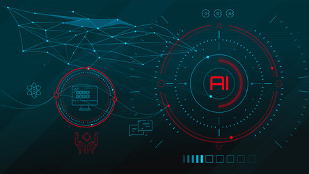 artificial intelligence with digital data analysis vector image
