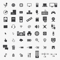 Computer Icon Set - Digital Devices vector image