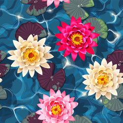 Koi Carp and Lotus Pattern Vector Image