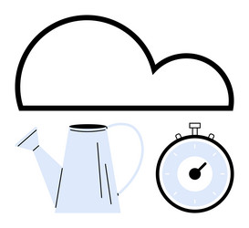 cloud computing concept with watering can vector image