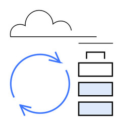 cloud storage and data integration with circular vector image