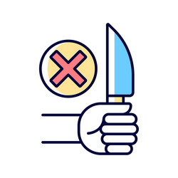 no sharp objects rgb color manual label icon vector image
