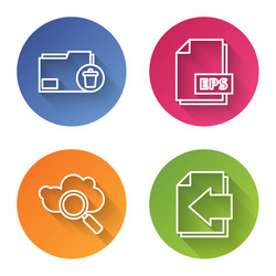 set line delete folder eps file document search vector image