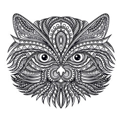 stylized owl head in ethnic Vector Image