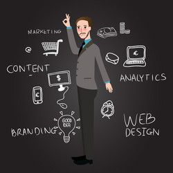 teaching web design analytics branding and content vector image