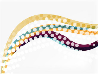 Abstract wavy lines with transparent dots vector