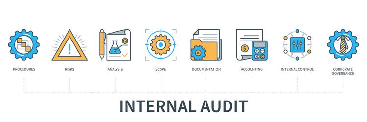 internal audit concept with icons procedures vector image