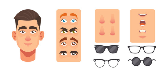 man face constructor elements avatar creation vector image