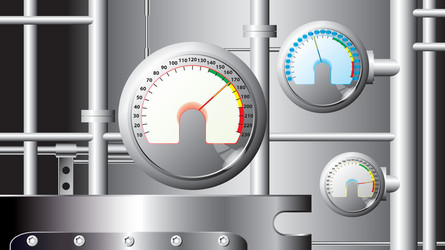 Measuring sensors and pipes - industrial vector