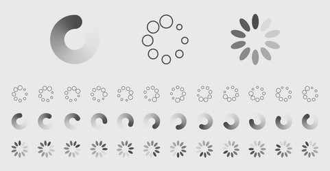 circular loading buffering icons set vector image