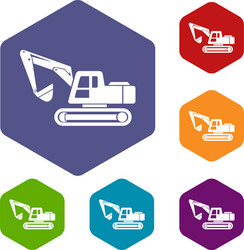 digging machine icon simple style vector image