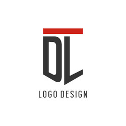 dl initial esport logo with simple shield design vector image
