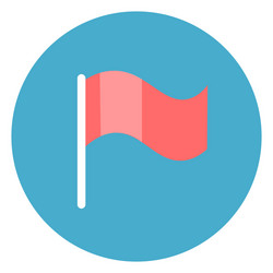 flag icon web button on round blue background vector image