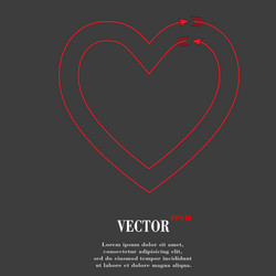 Heart flat modern web button and space for your vector