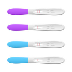 realistic 3d detailed color pregnancy test set vector