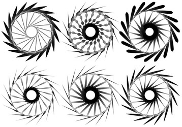 set of 6 circular geometric element abstract vector image
