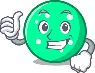 Thumbs up circle character cartoon style vector