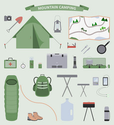 Camping equipment Royalty Free Vector Image - VectorStock
